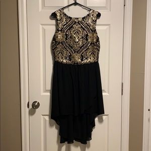 Cocktail/Semi formal black and gold dress